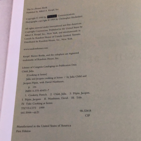 Jacques and Julia Cooking at Home 1st Editon - Picture 4 of 8